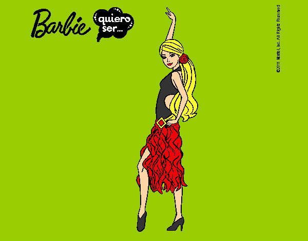 Dibujo Barbie flamenca pintado por alma11