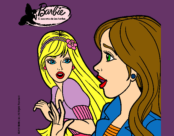 Dibujo Barbie sorprendida pintado por Helga