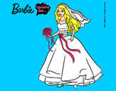 Dibujo Barbie vestida de novia pintado por alma11