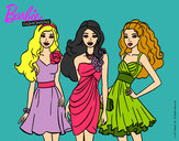 Dibujo Barbie y sus amigas vestidas de fiesta pintado por alma11