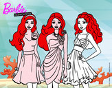 Dibujo Barbie y sus amigas vestidas de fiesta pintado por paolayelen