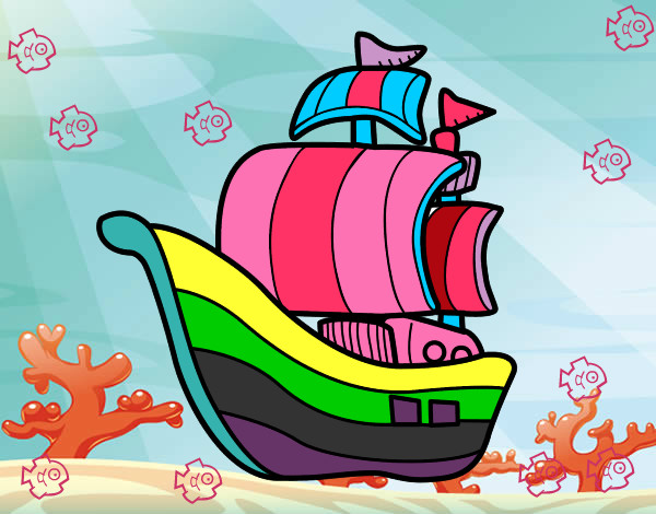 Dibujo Barco de corsarios pintado por axel9