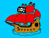Dibujo Barco pirata pintado por cristian45