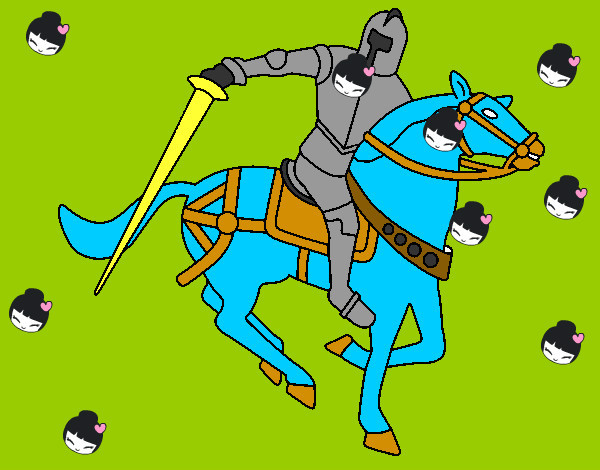 Dibujo Caballero a caballo IV pintado por alexmar
