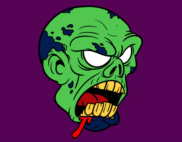 Dibujo Cabeza de zombi pintado por fatope