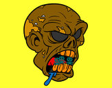 Dibujo Cabeza de zombi pintado por justyn