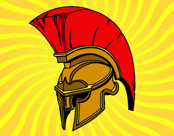 Dibujo Casco romano de guerrero pintado por pinky6262