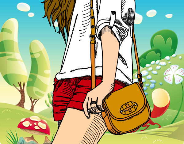 Dibujo Chica con bolso pintado por Agus-net