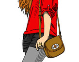 Dibujo Chica con bolso pintado por Dani129