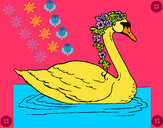 Dibujo Cisne con flores pintado por monsesiita