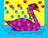 Dibujo Cisne con flores pintado por perlita001