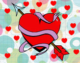 Dibujo Corazón con flecha III pintado por mica222