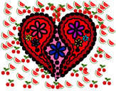 Dibujo Corazón de flores pintado por perlita001