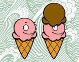 Dibujo Cucuruchos de helado pintado por Evita123