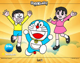 Dibujo Doraemon y amigos pintado por juanlisto