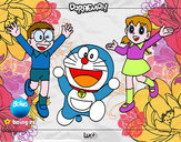 Dibujo Doraemon y amigos pintado por Mari8
