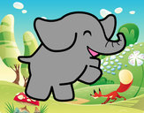 Dibujo Elefante bailarín pintado por edu001
