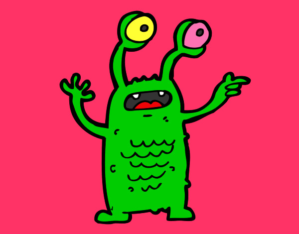 Dibujo Extraterrestre con los ojos salidos pintado por izan4