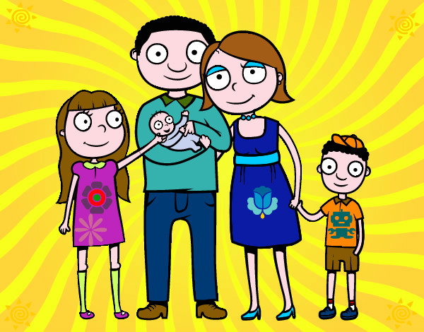 Dibujo Familia unida pintado por Mari8