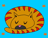 Dibujo Gato durmiendo pintado por seila