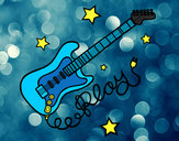 Dibujo Guitarra y estrellas pintado por jonnair