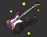 Dibujo Guitarra y estrellas pintado por maimo