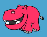 Dibujo Hipopótamo pequeño pintado por Jasmiin