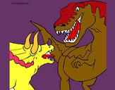 Dibujo Lucha de dinosaurios pintado por jtf4