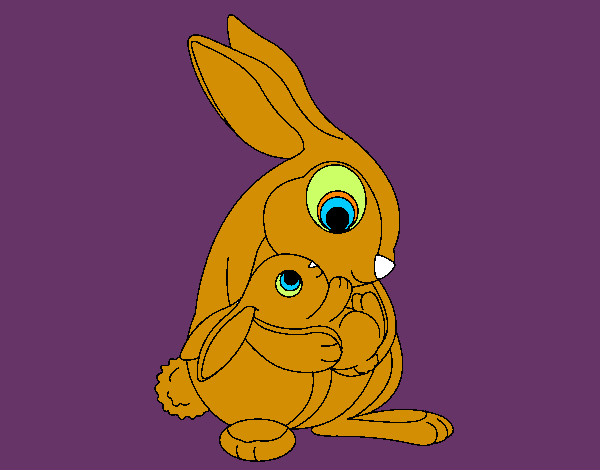 Dibujo Madre conejo pintado por jtf4