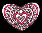 Dibujo Mandala corazón pintado por aleeh