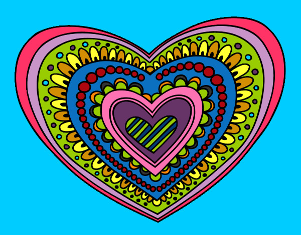 Dibujo Mandala corazón pintado por alma11