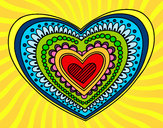 Dibujo Mandala corazón pintado por beti