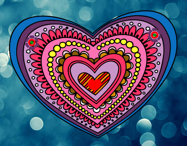 Dibujo Mandala corazón pintado por Estefanyta