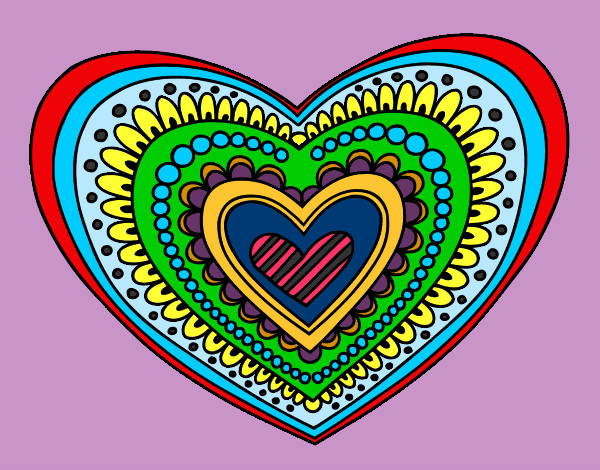 Dibujo Mandala corazón pintado por ianna