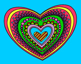 Dibujo Mandala corazón pintado por manoloyara