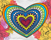 Dibujo Mandala corazón pintado por patti