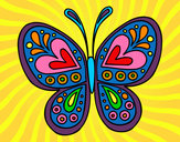 Dibujo Mandala mariposa pintado por ianna