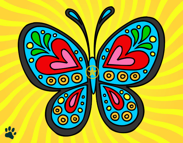 Dibujo Mandala mariposa pintado por karmenkraz