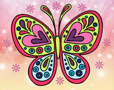 Dibujo Mandala mariposa pintado por kukis
