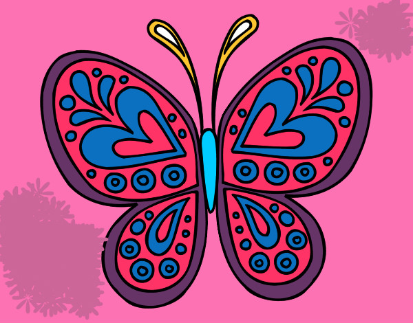 Dibujo Mandala mariposa pintado por michifu