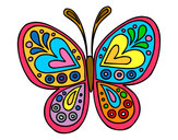 Dibujo Mandala mariposa pintado por nailed