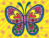 Dibujo Mandala mariposa pintado por rasras