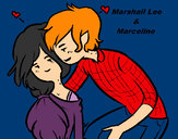 Dibujo Marshall Lee y Marceline pintado por crisaba