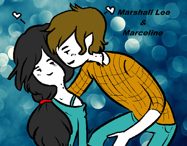 Dibujo Marshall Lee y Marceline pintado por espinosa