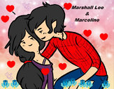 Dibujo Marshall Lee y Marceline pintado por gloumm