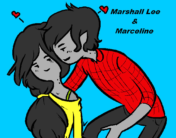Dibujo Marshall Lee y Marceline pintado por marceline1