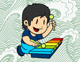 Dibujo Niño con xilófono pintado por JhoaYY