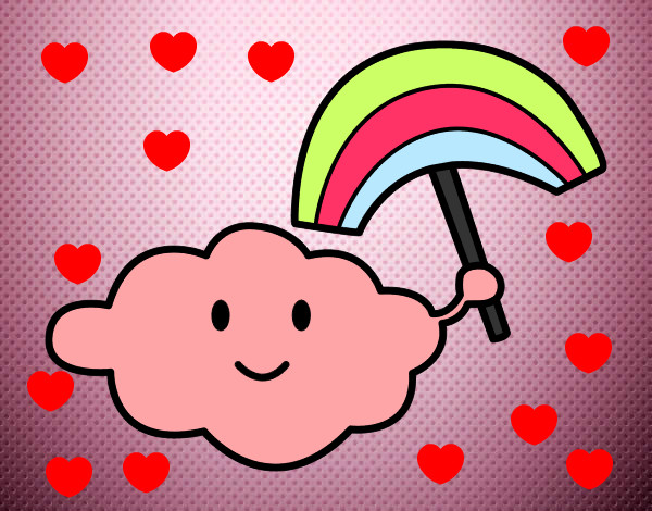 Dibujo Nube con arcoiris pintado por pinky6262