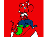 Dibujo Ratón encima de pelota pintado por KAKEBOM