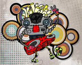 Dibujo Robot DJ pintado por alvaro-34